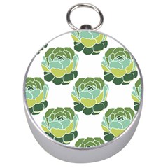 Cactus Pattern Silver Compasses