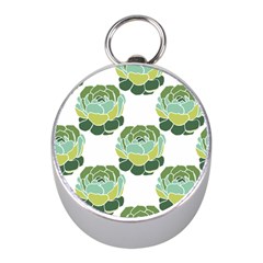 Cactus Pattern Mini Silver Compasses