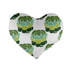 Cactus Pattern Standard 16  Premium Flano Heart Shape Cushions by HermanTelo