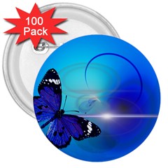 Butterfly Animal Insect 3  Buttons (100 Pack)  by HermanTelo