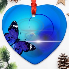 Butterfly Animal Insect Heart Ornament (two Sides)