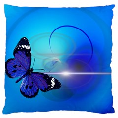 Butterfly Animal Insect Large Flano Cushion Case (one Side)