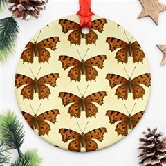 Butterflies Insects Pattern Ornament (round) by HermanTelo