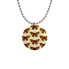 Butterflies Insects Pattern 1  Button Necklace by HermanTelo