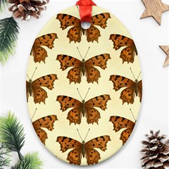 Butterflies Insects Pattern Oval Ornament (two Sides)