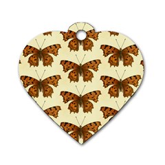 Butterflies Insects Pattern Dog Tag Heart (two Sides) by HermanTelo