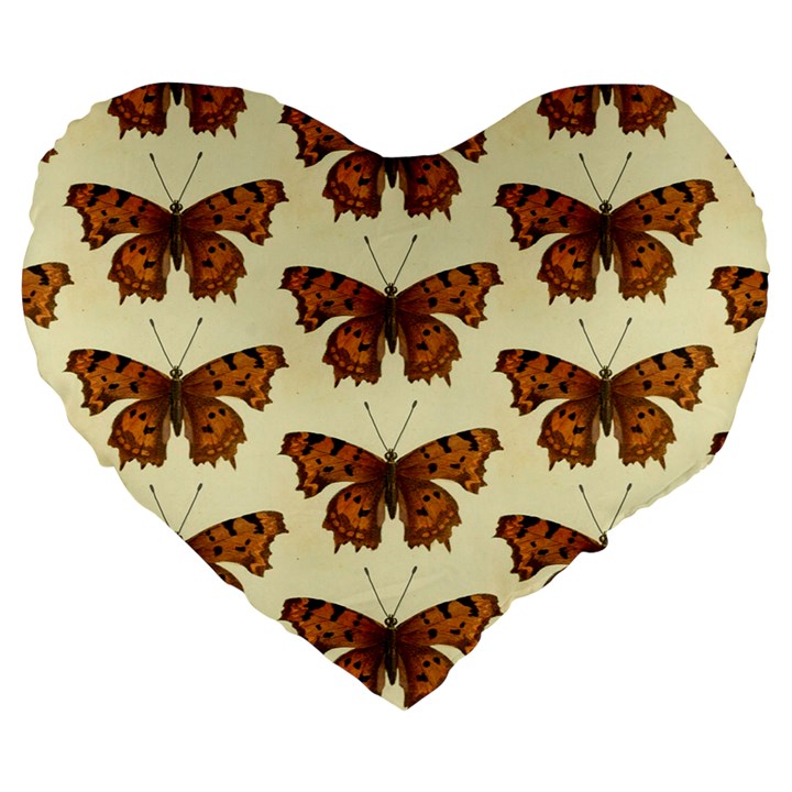 Butterflies Insects Pattern Large 19  Premium Heart Shape Cushions