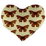 Butterflies Insects Pattern Large 19  Premium Heart Shape Cushions Back