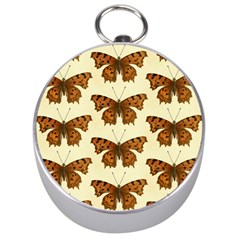 Butterflies Insects Pattern Silver Compasses by HermanTelo