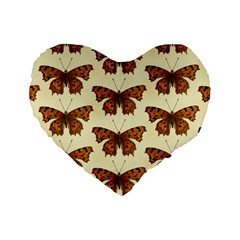 Butterflies Insects Pattern Standard 16  Premium Flano Heart Shape Cushions