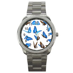 Butterfly Unique Background Sport Metal Watch