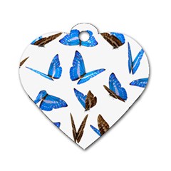 Butterfly Unique Background Dog Tag Heart (one Side) by HermanTelo