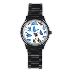 Butterfly Unique Background Stainless Steel Round Watch