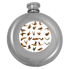 Butterflies Insect Swarm Round Hip Flask (5 Oz)