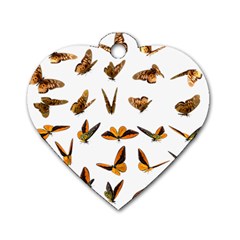 Butterflies Insect Swarm Dog Tag Heart (two Sides)