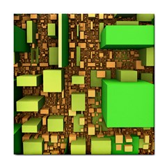 Blocks Cubes Green Tile Coasters by HermanTelo