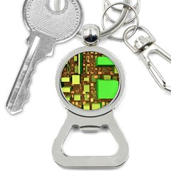 Blocks Cubes Green Bottle Opener Key Chain