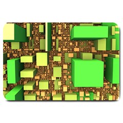 Blocks Cubes Green Large Doormat  by HermanTelo