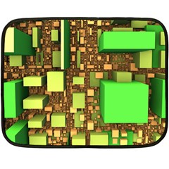 Blocks Cubes Green Double Sided Fleece Blanket (mini) 