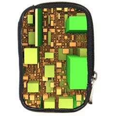 Blocks Cubes Green Compact Camera Leather Case