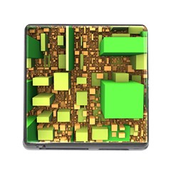 Blocks Cubes Green Memory Card Reader (square 5 Slot) by HermanTelo