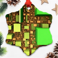 Blocks Cubes Green Ornament (snowflake)