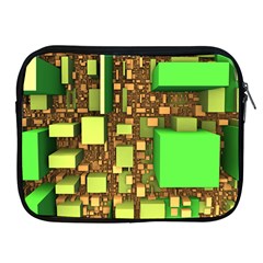 Blocks Cubes Green Apple Ipad 2/3/4 Zipper Cases