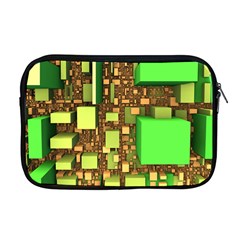 Blocks Cubes Green Apple Macbook Pro 17  Zipper Case by HermanTelo