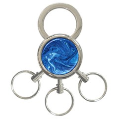 Blue Pattern Texture Art 3-ring Key Chain by HermanTelo