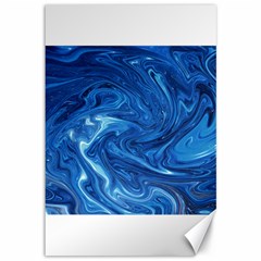 Blue Pattern Texture Art Canvas 12  X 18  by HermanTelo