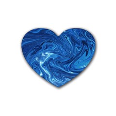 Blue Pattern Texture Art Rubber Coaster (heart) 