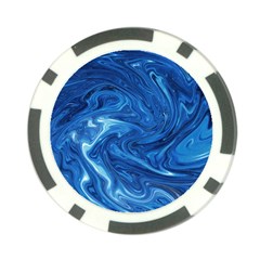 Blue Pattern Texture Art Poker Chip Card Guard