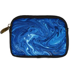 Blue Pattern Texture Art Digital Camera Leather Case