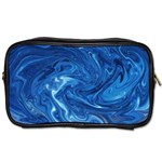 Blue Pattern Texture Art Toiletries Bag (One Side) Front