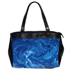 Blue Pattern Texture Art Oversize Office Handbag (2 Sides)