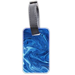 Blue Pattern Texture Art Luggage Tag (two Sides) by HermanTelo