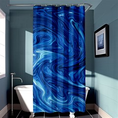 Blue Pattern Texture Art Shower Curtain 36  X 72  (stall)  by HermanTelo