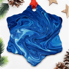 Blue Pattern Texture Art Ornament (snowflake)