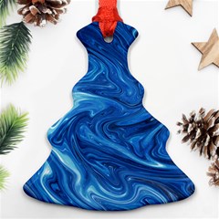 Blue Pattern Texture Art Ornament (christmas Tree) 