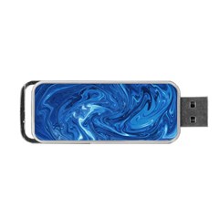 Blue Pattern Texture Art Portable Usb Flash (one Side) by HermanTelo