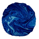 Blue Pattern Texture Art Large 18  Premium Round Cushions Front