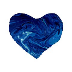 Blue Pattern Texture Art Standard 16  Premium Heart Shape Cushions