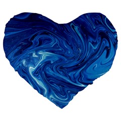 Blue Pattern Texture Art Large 19  Premium Heart Shape Cushions