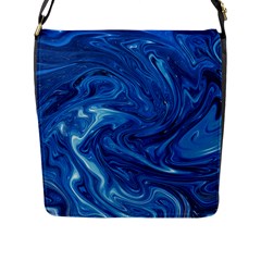 Blue Pattern Texture Art Flap Closure Messenger Bag (l)