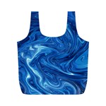 Blue Pattern Texture Art Full Print Recycle Bag (M) Back