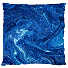 Blue Pattern Texture Art Large Flano Cushion Case (one Side)