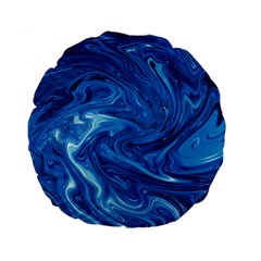 Blue Pattern Texture Art Standard 15  Premium Flano Round Cushions