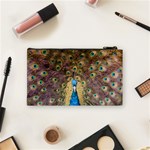 Bird Peacock Feather Cosmetic Bag (Small) Back