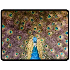 Bird Peacock Feather Fleece Blanket (large) 