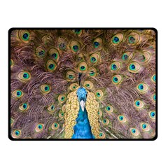 Bird Peacock Feather Double Sided Fleece Blanket (small) 